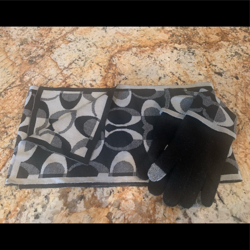 Coach scarf and glove set